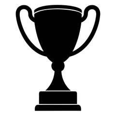 Flat Trophy Vector Illustration Clean Silhouette on Transparent Background
