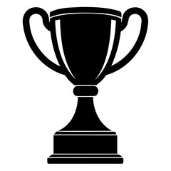 Flat trophy silhouette vector illustration isolated on transparent background