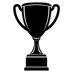 Flat trophy silhouette vector illustration isolated on transparent background