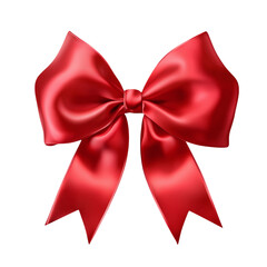 Naklejka premium red satin bow isolated on a transparent background