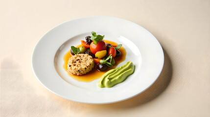 Gourmet Vegetable Dish with Sauce
