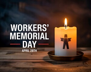 Workers' Memorial Day remembrance candle, April 28th.