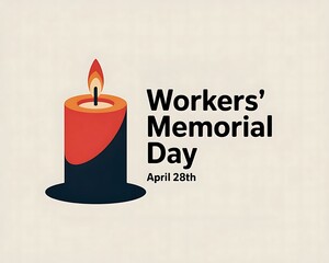 Simple Candle Graphic for Workers' Memorial Day