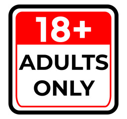 Fototapeta premium Adult Contents Warning Sign, 18 Plus Mature Contents Explicit contents Symbol Vector Illustration