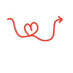 heart shape arrow line