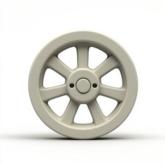 Obraz premium Minimalistic White 3D Wheel Design with Simple Texture and Clean Background for Modern Visual Projects