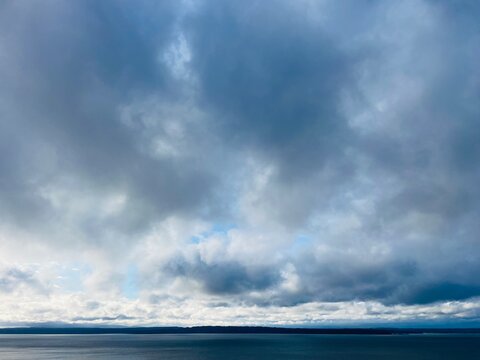 Clearing storm clouds over Puget Sound