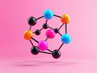 Obraz premium Abstract AI marketing automation network visualized in a minimalist style