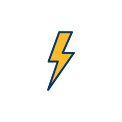 Lightning icon vector isolated on white background. Bolt icon vector. Energy and thunder electric icon