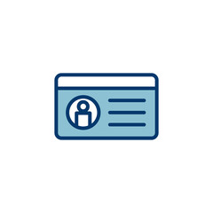 Fototapeta premium License icon vector isolated on white background. Identity icon. Id card