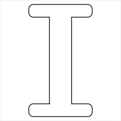 capital Letter i illustration icon vector