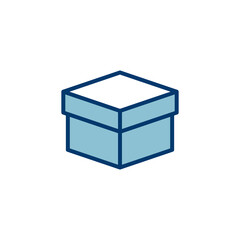 Box icon vector isolated on white background. Cardboard box, packaging open. Box vector icon