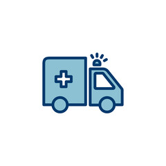 Ambulance Icon vector isolated on white background. Ambulance Icon Design. ambulance truck icon vector