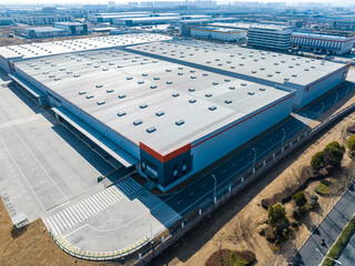 Aerial View of Warehouse Factory