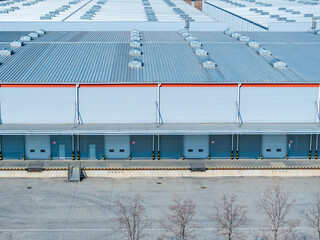 Aerial View of Warehouse Factory