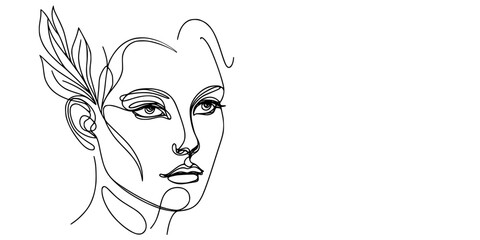 Lineart of woman face 