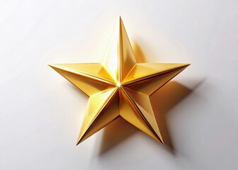 Obraz premium Golden Star Isolated on White Background - High-Resolution Drone Aerial Photography
