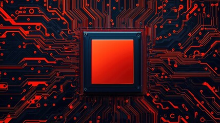 Minimalist futuristic rendering of a dataprocessing AI chip