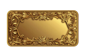 Ornate Golden Frame Design with Floral Patterns and Blank Space