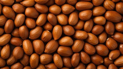 Obraz premium Close-up of roasted brown nuts in a textured arrangement