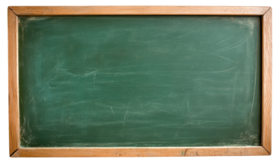 Framed Green Chalkboard on transparent background