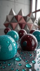 Festive xmas tree decoration with gold ball ornament for the winter holiday season