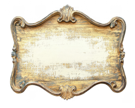 Vintage Ornate Wooden Frame with Blank Space for Custom Text