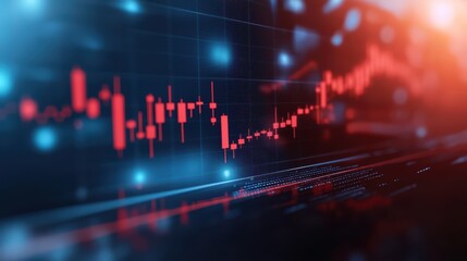 Dynamic stock market graph with fluctuating trends