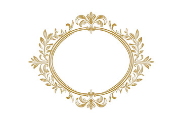 Ornate Golden Frame with Intricate Floral Design for Decoration