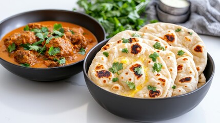 Delicious Bowl of Food with Tortillas and Flavorful Sauce for Sharing