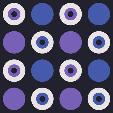 Seamless pattern with eyes and circles
