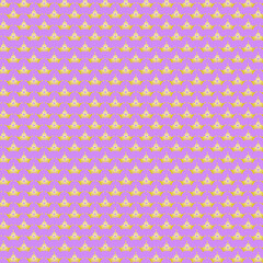 Vector princess crown, seamless repeat crowns pattern design background, gift wrap paper