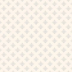 Fototapeta premium Seamless beige pattern with subtle white princess crowns. Elegant minimalist royal background perfect for nursery decor, textiles, wallpapers, gift wrap, and soft luxury branding.