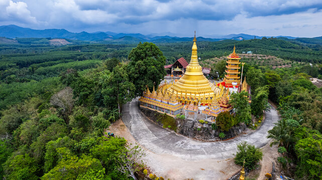 Suwannakhiri Temple (PakJan Temple)  Shwedagon Replica in Ranong Province, Thailand