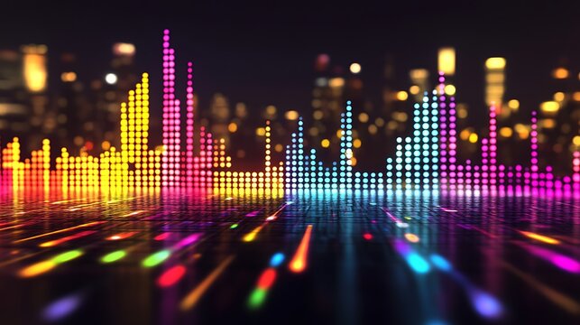 Cityscape Music Equalizer Lights.