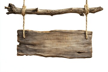 Rustic wooden sign hanging from a branch (2)
