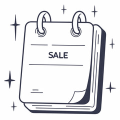 Fototapeta premium Calendar with sale text vector for seasonal promotions, event announcements, marketing graphics, and e-commerce campaigns