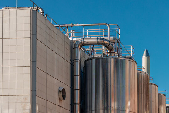 Industrial Storage Silos with Piping