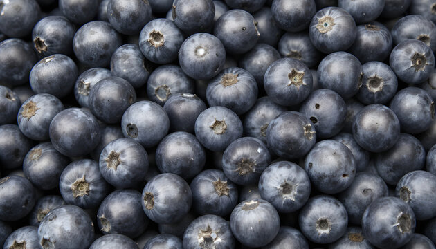 close up of punnet of blueberries for sale