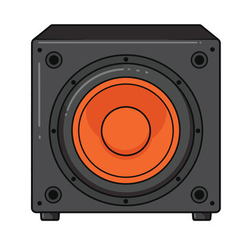 black speaker with orange cone clip art preview