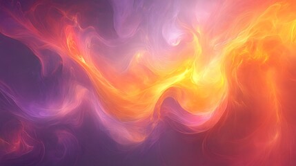 Abstract Swirling Clouds of Fire and Light in the Heavens