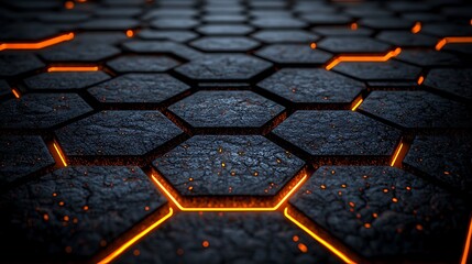 Dark Hexagonal Pattern Abstract Technology Background