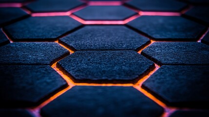 Dark Hexagonal Pattern Texture Background