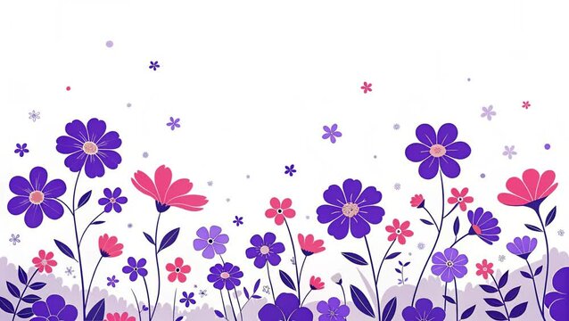 Abstract floral background, flowers animeted background