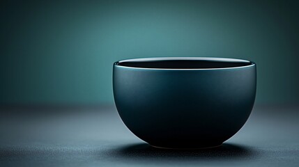 Dark Teal Ceramic Bowl Minimalist Studio Photography