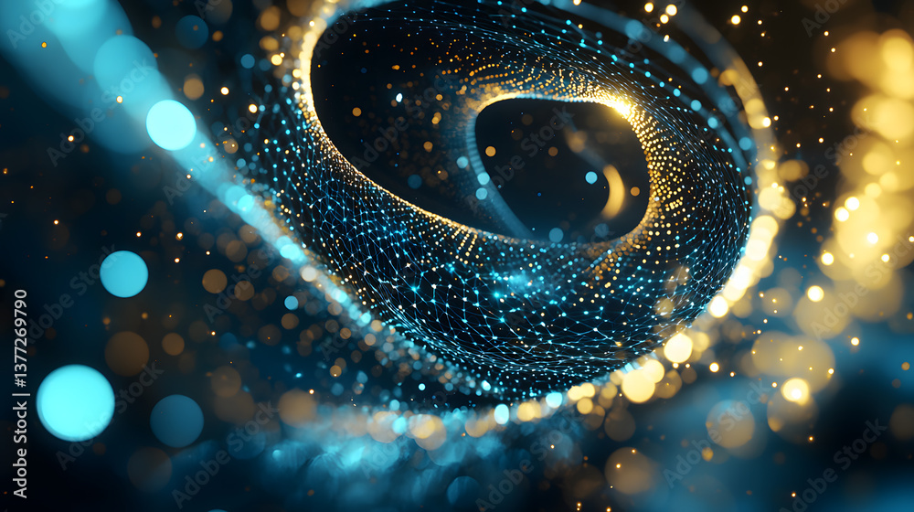 Poster dynamic neural network flow abstract background digital wallpaper vibrant environment data visualiza