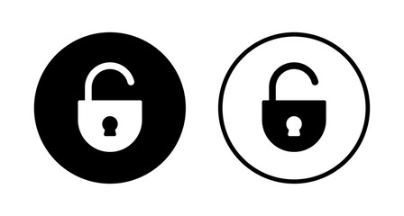 Unlock icon logo design. Unlock sign and symbol. unlocked padlock icon