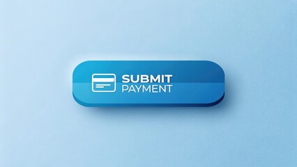 A blue button with "SUBMIT PAYMENT" text on a light background, symbolizing online transactions and digital payments.