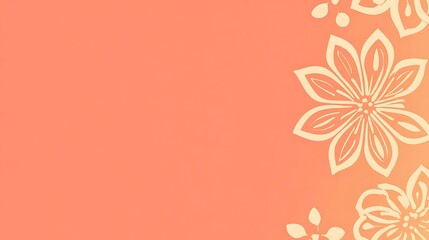 Naklejka premium Decorative floral design on a gradient peach and beige background