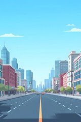 Fototapeta premium Flat City Skyline Illustration Background